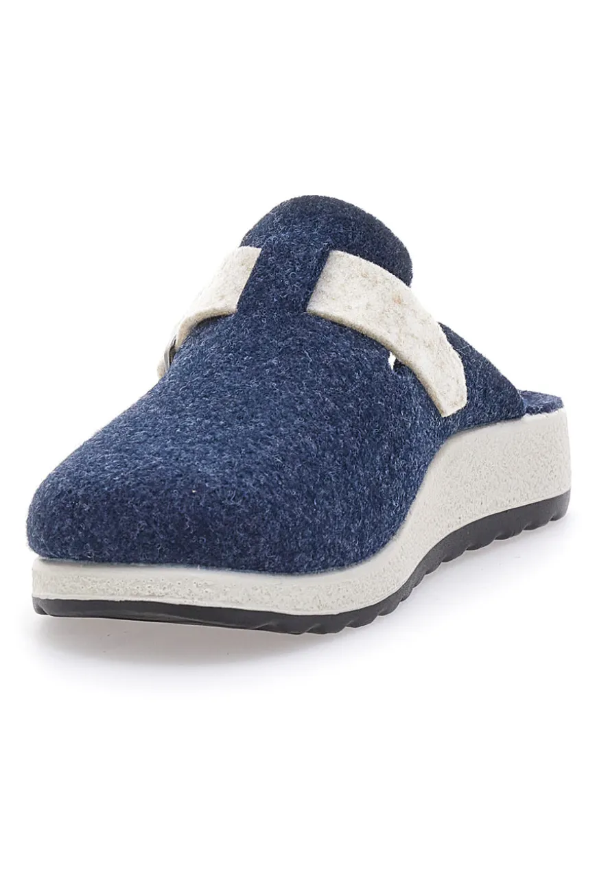 Blaue Stoffpantoffeln Made in Italy Fly Flot 5168