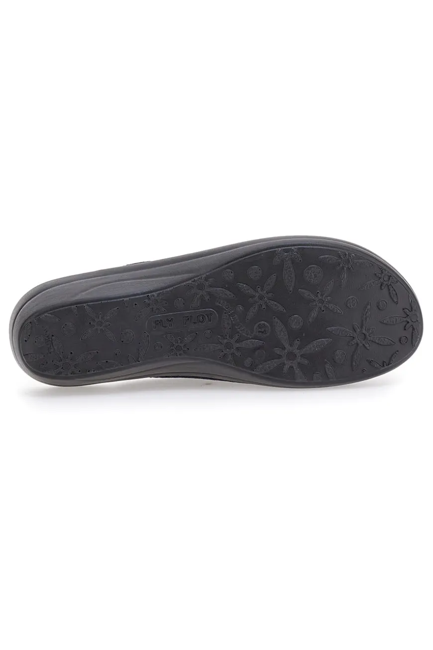 Blaue Stoffpantoffeln Made in Italy Fly Flot 5168
