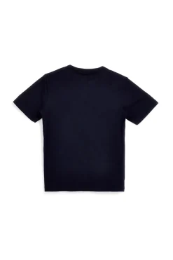 Blaues T-Shirt mit Baumwolle serafino Halsausschnitt Us Golf TS1103