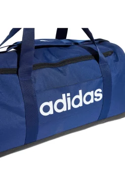 Blaue Tasche mit verstärkten Griffen und weißem Adidas-Logo IN6116