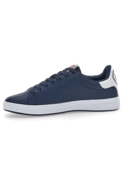 Blaue und weiße Low-Sneaker aus Baumwollgürtel Player Lth
