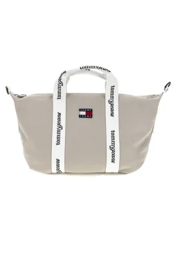 Borsa a Mano Beige in Tessuto con Bande Logo Tommy Jeans 18460