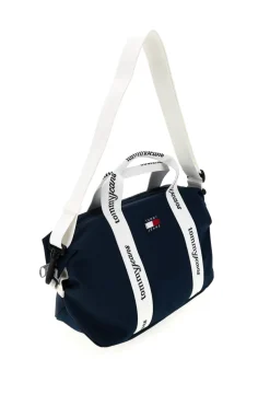 Borsa a Mano Blu in Tessuto con Bande Logo Tommy Jeans 18460