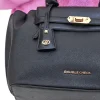 Borsa a Mano Nera con Dettagli Oro Double Check 18248-1