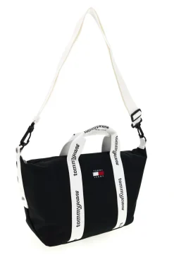 Borsa a Mano Nera in Tessuto con Bande Logo Tommy Jeans 18460