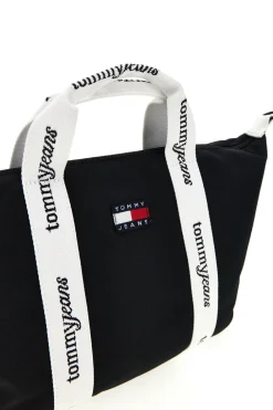 Borsa a Mano Nera in Tessuto con Bande Logo Tommy Jeans 18460