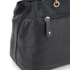 Borsa a mano nera in vera pelle con zip posteriore Basile BA3672DX