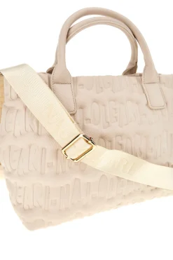 Borsa a mano panna con logo in rilievo Naj-oleari 61193/SOFY2