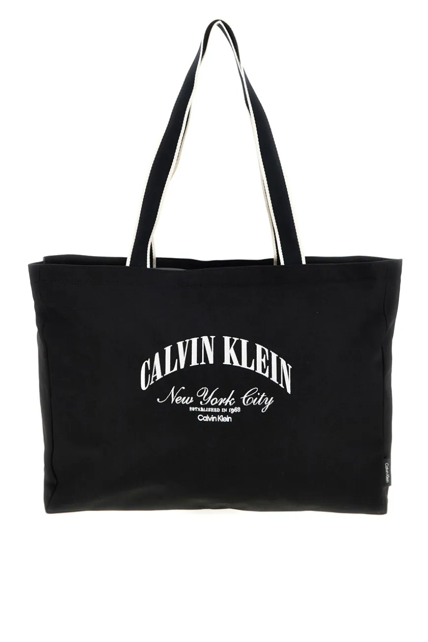Borsa a spalla mare nera in tessuto Calvin klein 3348