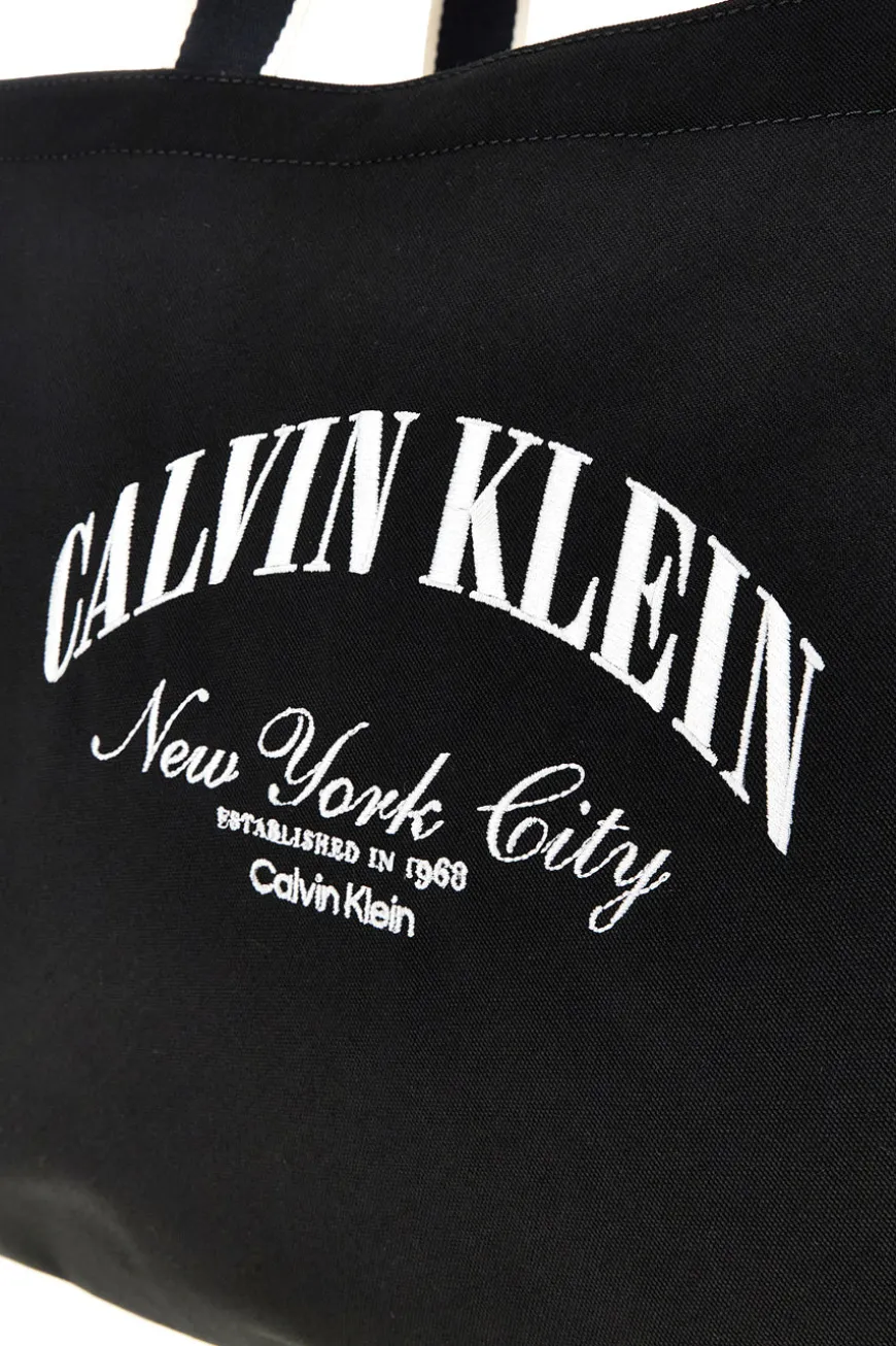 Borsa a spalla mare nera in tessuto Calvin klein 3348