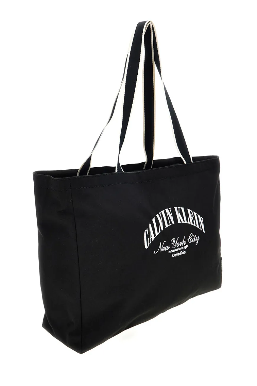 Borsa a spalla mare nera in tessuto Calvin klein 3348
