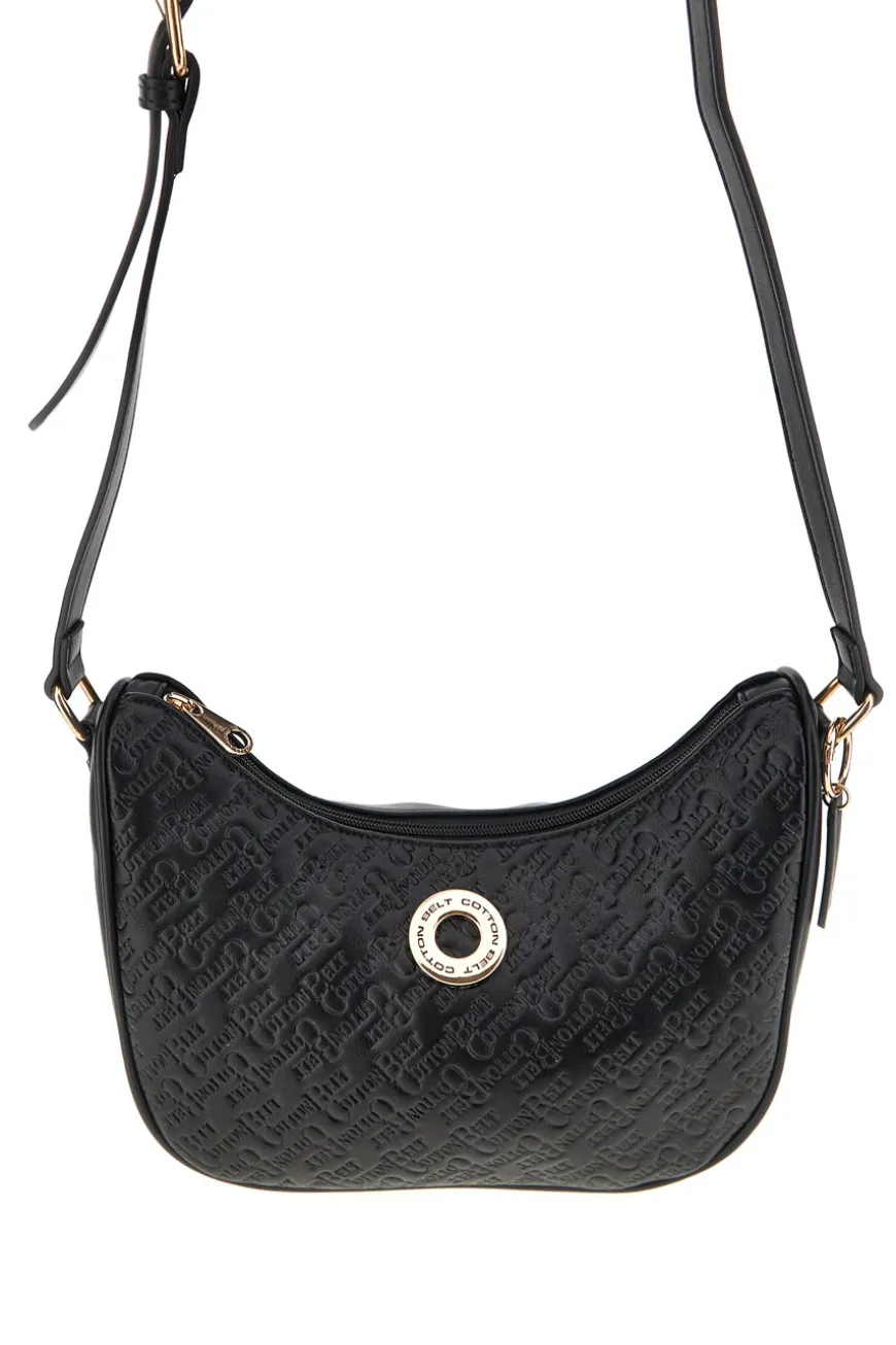 Borsa a spalla nero con tracolla regolabile Cotton belt 19,012,B015