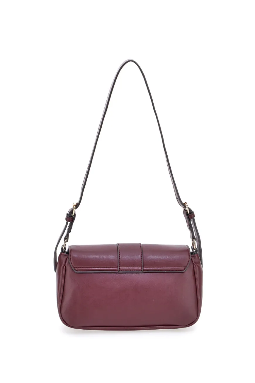 Borsa a tracolla bordeaux con tasche frontali Guido Vietri K30,365,B016