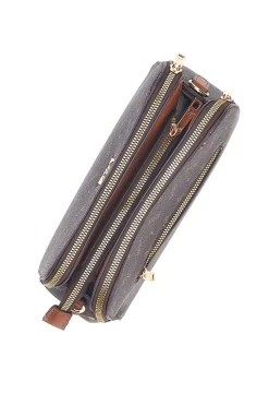 Borsa a tracolla marrone con stampa logata Basile Class BA1274LOG