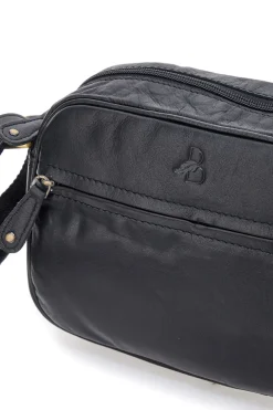 Borsa a tracolla nera compatta con zip Basile BA3543TI