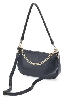 Borsa a Tracolla Nera con catena dorata Ngb 008