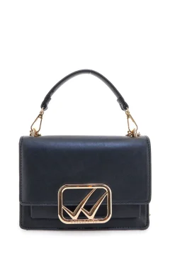 Borsa a Tracolla Nera con dettagli Dorati e Manico Rimovibile Double Check 18244-1