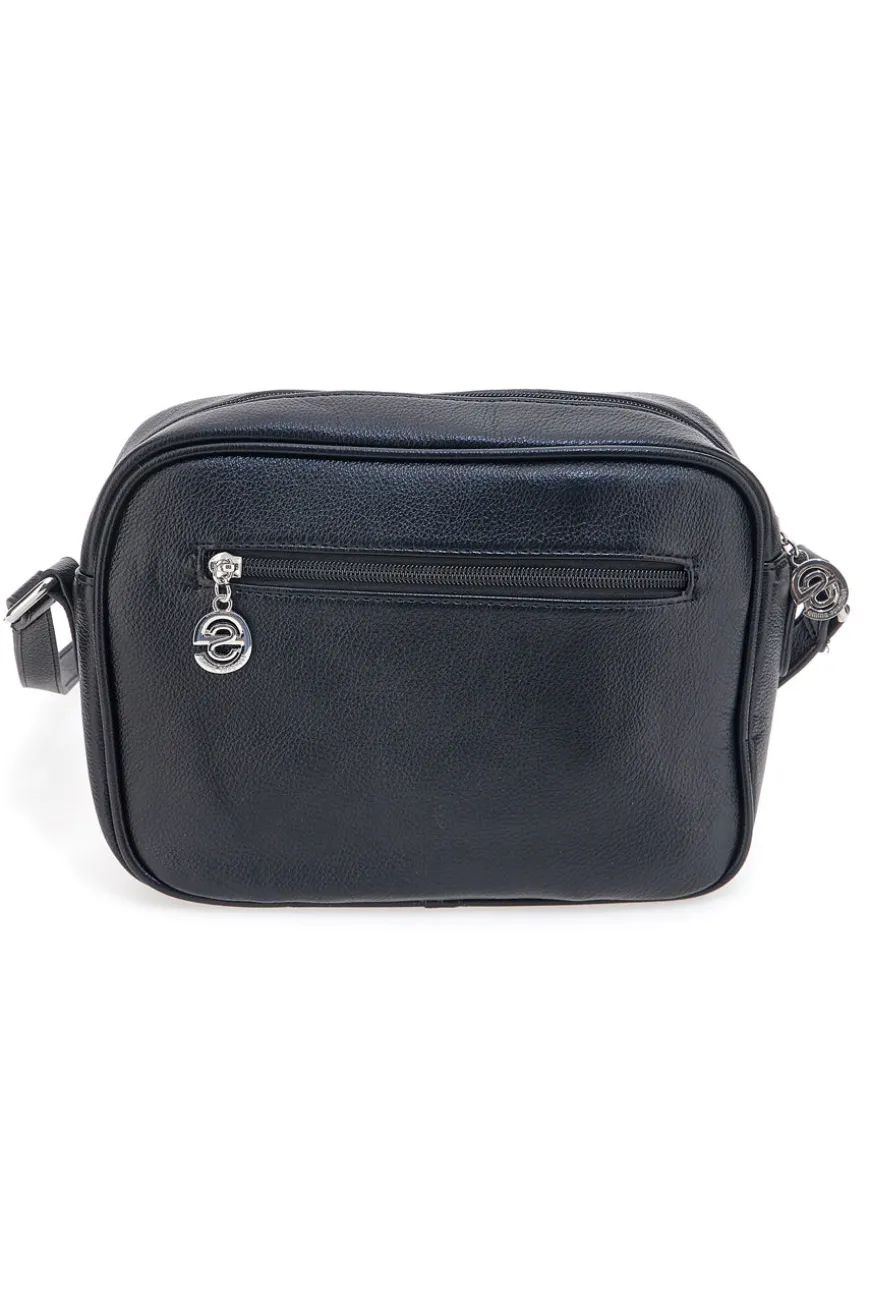 Borsa a tracolla nera con tasca zip Emma spagnesi PU2783