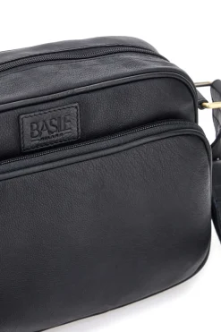 Borsa a tracolla nera in vera pelle artigianale Basile BA3540DX