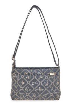 Borsa a tracolla nero stampa logo Giulia Pieralli GP431