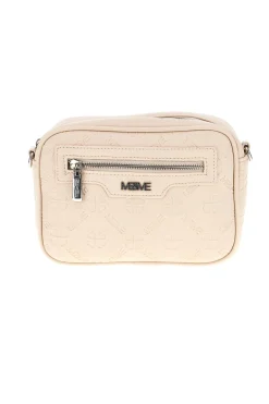 Borsa beige a tracolla con zip Me & me 20447