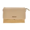 Borsa beige con inserto intrecciato Roncato R2414