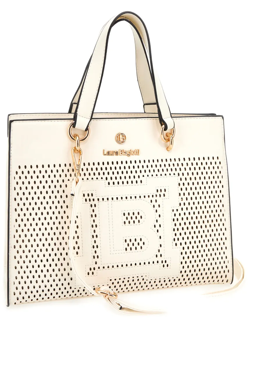 Borsa Bianco Panna con tracolla removibile Laura Biagiotti EMBARK