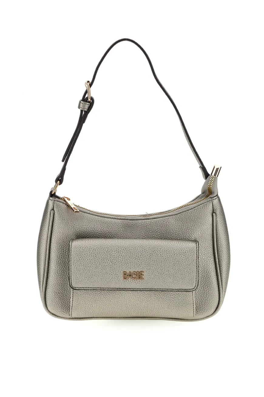 Borsa grigio metallizzato con tasca frontale Basile 11950EDOLL