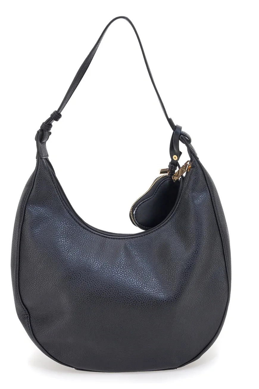 Borsa hobo nera con portamonete a cuore Lancetti LL25W-100-3