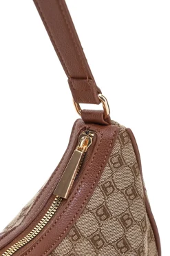Borsa logata marrone a spalla con dettaglio logo Laura Biagiotti LB25W-255-7