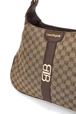Borsa logata marrone con manico a spalla Laura Biagiotti LB25W-255-6
