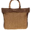 Borsa mare beige e marrone intrecciata con frange Basile CLASS BA27402