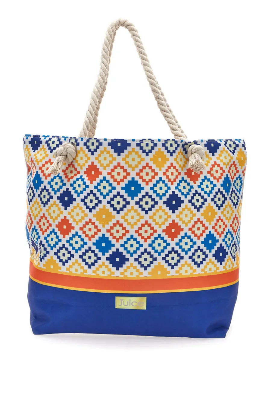 Borsa mare con pochette fantasia multicolore Juice Ischia 0169