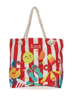 Borsa mare con pochette fantasia estiva rossa Juice Maiorca 0169