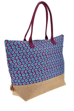 Borsa mare multicolore con frange Basile BA22217
