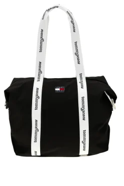Borsa Mare Nera in Tessuto con Manici con Logo Tommy Jeans 18461