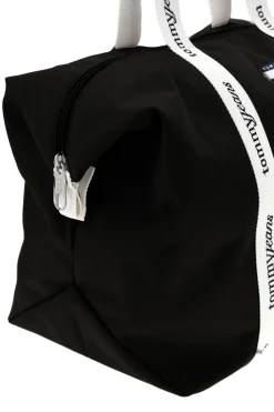 Borsa Mare Nera in Tessuto con Manici con Logo Tommy Jeans 18461