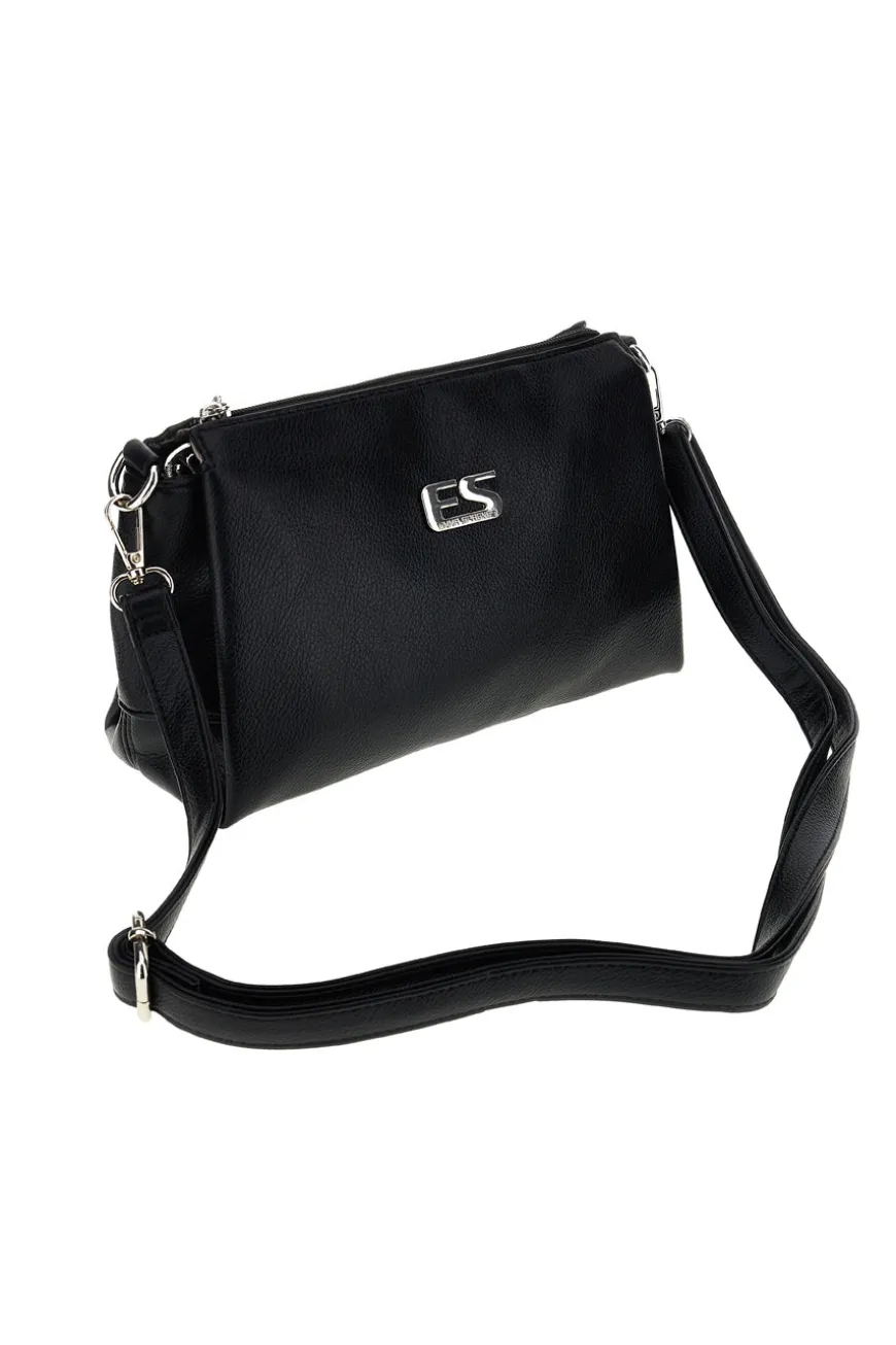 Borsa nera a tracolla compatta Emma spagnesi PU1461