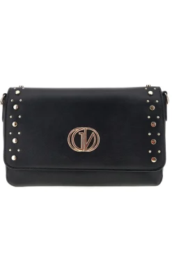 Borsa nera borchie e tracolla Guido vietri K30,376,B016