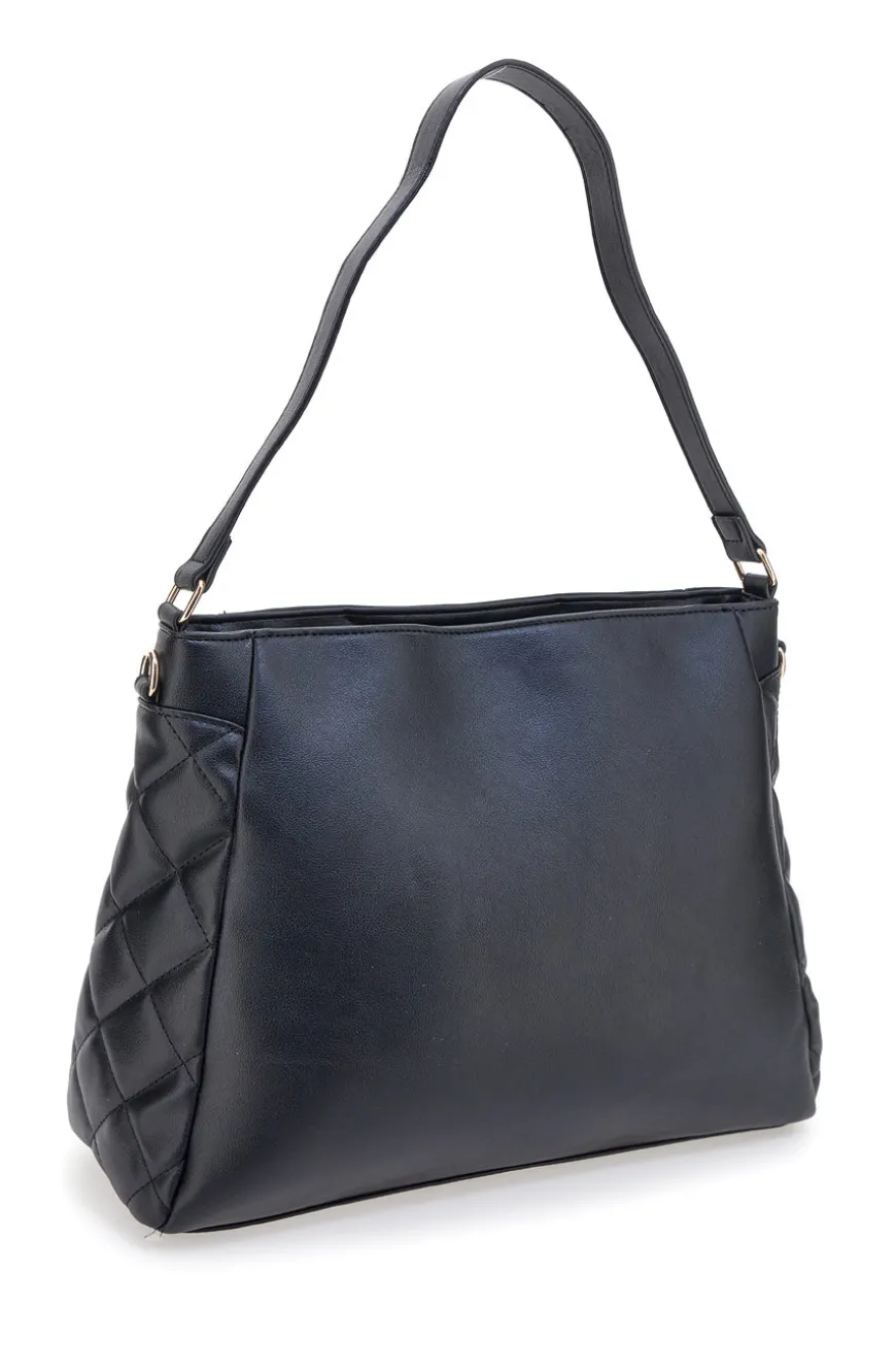 Borsa nera con dettagli trapuntati Guido Vietri K30,369,B015