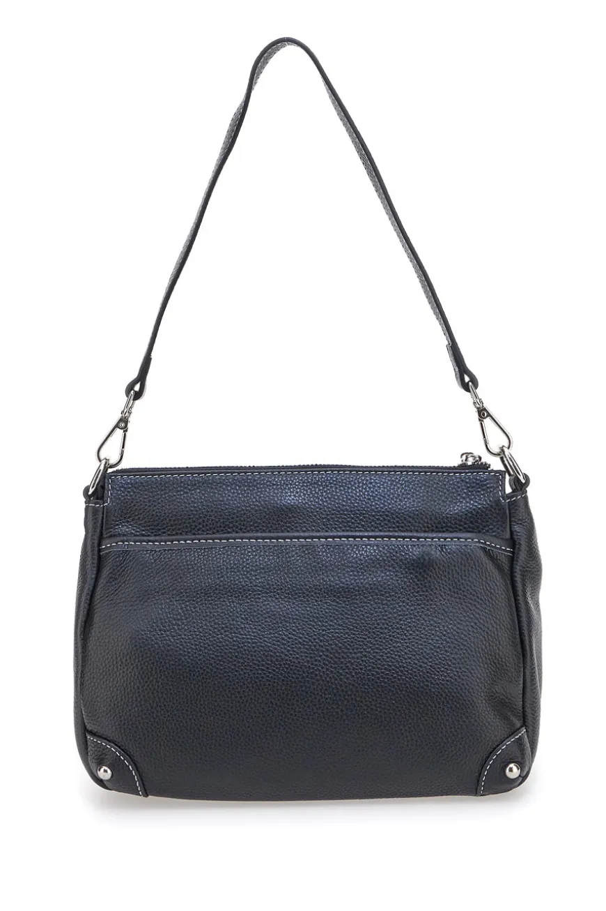 Borsa nera con manico corto e tracolla inclusi First Lady SL 18852