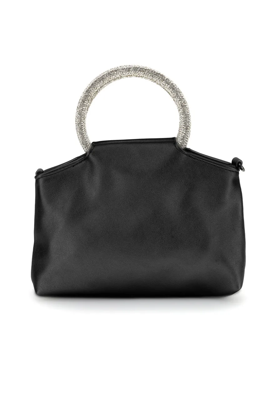 Borsa nera con manico gioiello Nbg SERA/1281