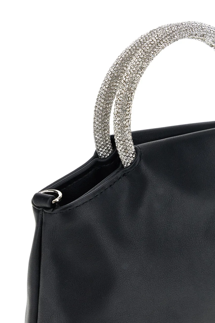 Borsa nera con manico gioiello Nbg SERA/1281