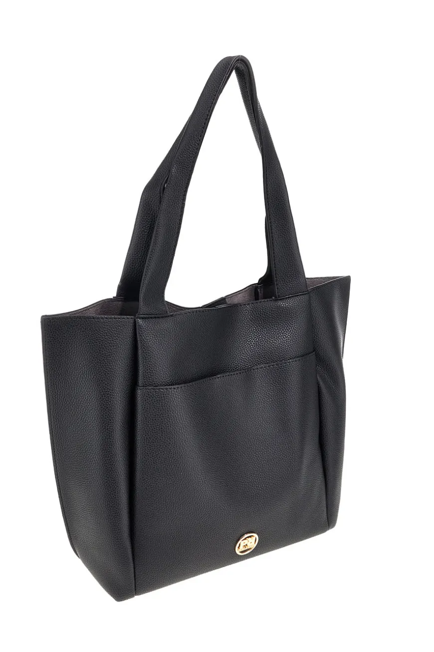 Borsa nera con patta e manici Prima riga BAGPITT002-B