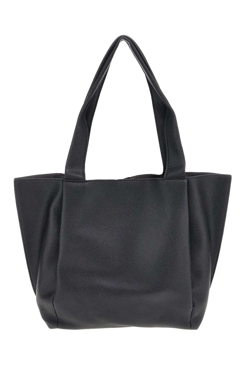 Borsa nera con patta e manici Prima riga BAGPITT002-B