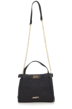 Borsa nera con tracolla con catenella Lancetti Seyla