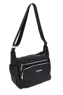 Borsa nera con zip multiple e tracolla regolabile Me & me spa 8059