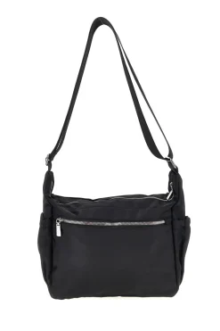 Borsa nera con zip multiple e tracolla regolabile Me & me spa 8059