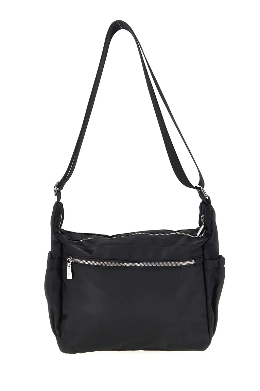 Borsa nera con zip multiple e tracolla regolabile Me & me spa 8059