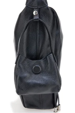 Borsa nera in vera pelle con tracolla e borsellino incluso First Lady SL 8801